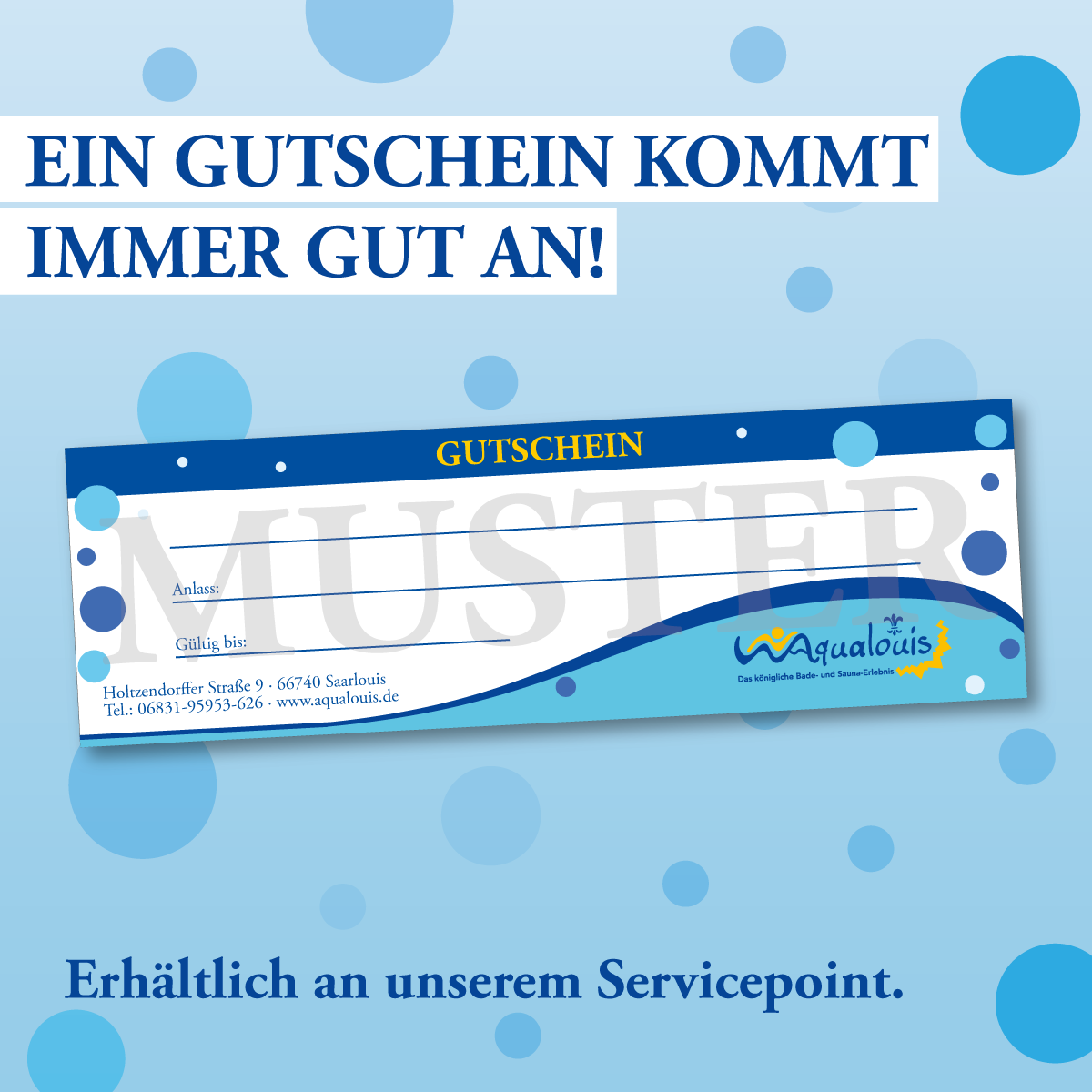 Gutscheinwerbung aqualouis